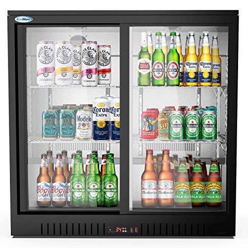 KoolMore BC-2DSL-BK Commercial-refrigerators, Double Sliding Door, Black, 7.4 cubic feet