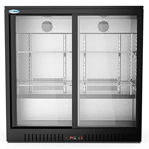 KoolMore BC-2DSL-BK Commercial-refrigerators, Double Sliding Door, Black, 7.4 cubic feet