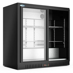 KoolMore BC-2DSL-BK Commercial-refrigerators, Double Sliding Door, Black, 7.4 cubic feet