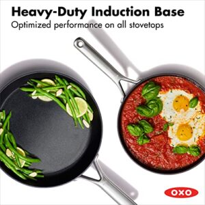 OXO Professional Hard Anodized PFAS-Free Nonstick, 8" and 10" Frying Pan Skillet Set, Induction, Diamond reinforced Coating, Dishwasher Safe, Oven Safe, Black