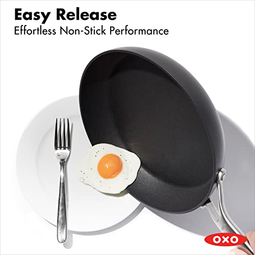 OXO Professional Hard Anodized PFAS-Free Nonstick, 8" and 10" Frying Pan Skillet Set, Induction, Diamond reinforced Coating, Dishwasher Safe, Oven Safe, Black