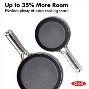 OXO Professional Hard Anodized PFAS-Free Nonstick, 8" and 10" Frying Pan Skillet Set, Induction, Diamond reinforced Coating, Dishwasher Safe, Oven Safe, Black