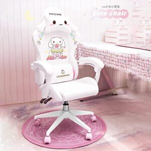Cinnamoroll Pink Gaming Chair for Kids, Cartoon Gamer Chair for Teens Adults Computer Chair for Girls Video Game Chairs Silla Gamer Ergonomic PC Chair（Pink-White）