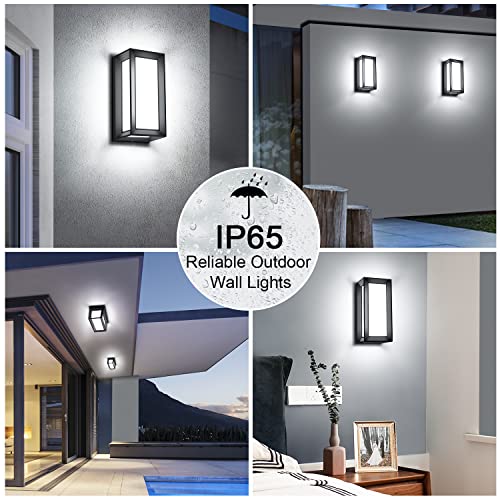 Juyace 18W Outdoor Wall Sconce Lights Aluminum Exterior Light Fixture Wall Mount Ip65 Waterproof 6000K Cool White Led Porch Light for Garage Walkway