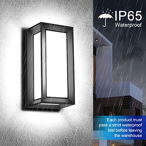 Juyace 18W Outdoor Wall Sconce Lights Aluminum Exterior Light Fixture Wall Mount Ip65 Waterproof 6000K Cool White Led Porch Light for Garage Walkway