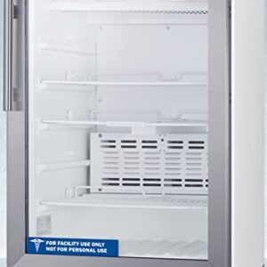 Summit Appliance ACR46GLCAL Pharmacy ADA Compliant 20" Wide All-refrigerator with NIST Calibrated Alarm/Thermometer, Stainless Steel Trimmed Glass Door, Frost-free, Self-closing Door and Lock