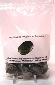 rockhound's first choice rock tumbler gem refill kit - natural nephrite jade rough from peru, gemmy green, 4 oz