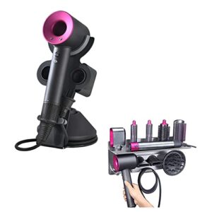 stand holder for dyson supersonic hair dryer diffuser nozzles, magnetic desktop bracket anti-scratch storage organizer space saving for bathroom bedroom hair salon