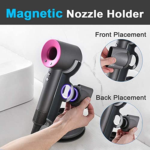 Stand Holder for Dyson Supersonic Hair Dryer Diffuser Nozzles, Magnetic Desktop Bracket Anti-Scratch Storage Organizer Space Saving for Bathroom Bedroom Hair Salon