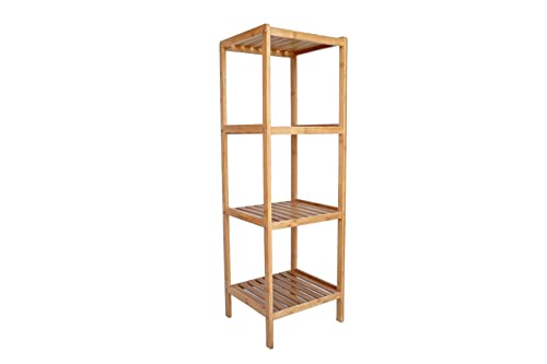 Proman Products Horizon 4-Tier Bamboo Shelf ST36722, Natural 39" H x 21" W x 12" D