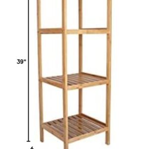 Proman Products Horizon 4-Tier Bamboo Shelf ST36722, Natural 39" H x 21" W x 12" D