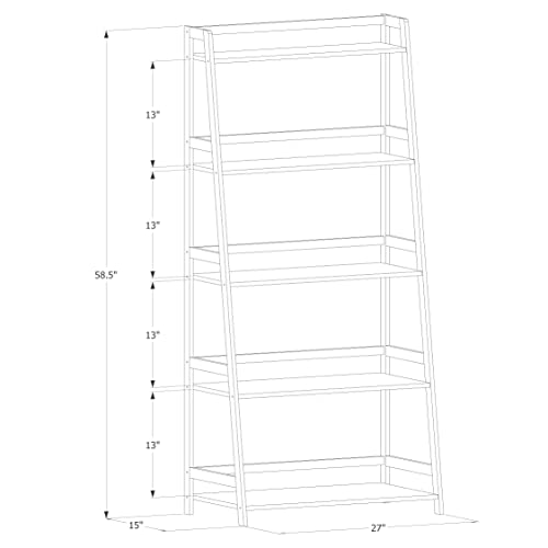 MoNiBloom Ladder Shelf, Bamboo 5 Tier Multi-Functional Book Shelf Storage Rack Organizer, Plants Stand Display Shelf for Living Roon Garden Balcony Bedroom, Natural