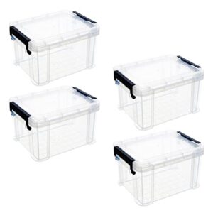 Totority 4Pcs Mini Storage Bins Box with Lid Clear Bead Storage Containers Jewelry Making Organizer for Small Crafts Kit Jewelry Beads Food Storage