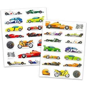 Hot Wheels Kids Hot Wheels Mega Mat with Vehicle - Bundle with Hot Wheels Playmat with Vehicle and 4 Racecar Sticker Sheets (Car Playmat for Boys)