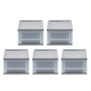 iris usa 6.5 quart gray stackable drawer, 5 pack