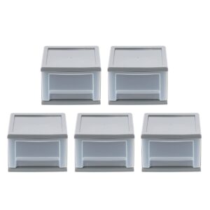 IRIS USA 6.5 Quart Gray Stackable Drawer, 5 Pack