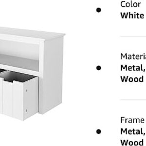 FAONIE 3 Drawers Toy Storage Cabinet, Floor Storage Chest With 12 Hidden Wheels And Large