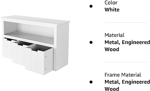 FAONIE 3 Drawers Toy Storage Cabinet, Floor Storage Chest With 12 Hidden Wheels And Large