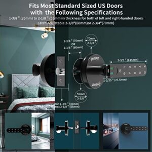 Fingerprint Door Lock, Foxgard Biometric Door Lock, Keyless Entry Door Lock with Keypad,Smart Door Knob with 100 Fingerprints, 50 Codes, Auto Lock Mode for Home,Bedroom, Office, Hotel(Black)