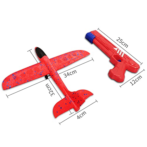 Aucess Boy Toys 2 Pack Airplane Launcher Toys, 2 Flight Modes Outdoor Throwing Foam Glider with Catapult Plane Gun Birthday Gift for 5+ Years Old Kid