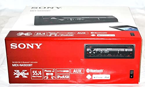 Sony MEX-N4300BT Built-in Dual Bluetooth Voice Command CD/MP3 AM/FM Radio Front USB AUX Pandora Spotify iHeartRadio iPod / iPhone Siri and Android Controls Car Stereo Receiver (Renewed)