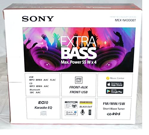 Sony MEX-N4300BT Built-in Dual Bluetooth Voice Command CD/MP3 AM/FM Radio Front USB AUX Pandora Spotify iHeartRadio iPod / iPhone Siri and Android Controls Car Stereo Receiver (Renewed)