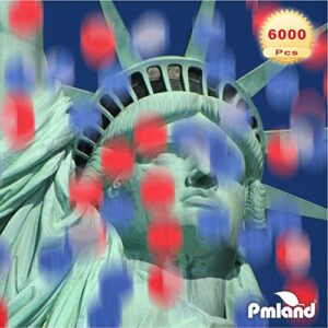 PMLAND Gift Wrapping Paper Table Confetti Circles 2.5 cm (1 Inch) 6000 pcs - Patriotic (Red, Royal Blue and White)