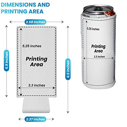 QualityPerfection Slim Can Coolers Sleeves (2 Pack) Insulated, Beer/Energy Drink Premium Neoprene 4mm Thickness Thermocoolers for 12 oz Skinny Beverage Can Covers (Texas Flag)