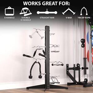 Synergee Cable Attachment Rack. Free-Standing Storage Rack. Multi-Use Storage Posts for Exercise Attachments.