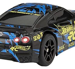 Hot Wheels RC 1:64 Scale Nissan GT-R Rechargeable Radio-Controlled Racing Cars for On- or Off-Track Play, Includes Car, Controller & Adapter for Kids 5 Years Old & Up