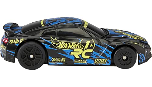 Hot Wheels RC 1:64 Scale Nissan GT-R Rechargeable Radio-Controlled Racing Cars for On- or Off-Track Play, Includes Car, Controller & Adapter for Kids 5 Years Old & Up