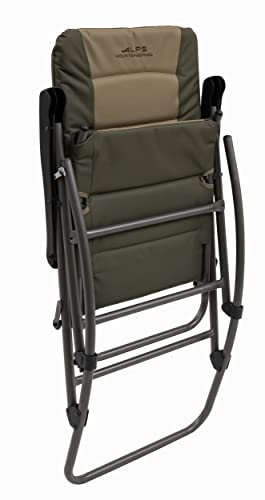 ALPS Mountaineering Outdoor Rocking Chair - Durable Folding Beach and Camp Chair with Comfortable Cushioned Polyester Fabric Over Locking Steel Frame, Clay/Khaki