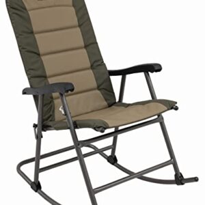 ALPS Mountaineering Outdoor Rocking Chair - Durable Folding Beach and Camp Chair with Comfortable Cushioned Polyester Fabric Over Locking Steel Frame, Clay/Khaki