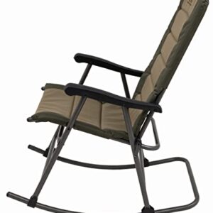 ALPS Mountaineering Outdoor Rocking Chair - Durable Folding Beach and Camp Chair with Comfortable Cushioned Polyester Fabric Over Locking Steel Frame, Clay/Khaki