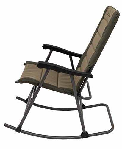 ALPS Mountaineering Outdoor Rocking Chair - Durable Folding Beach and Camp Chair with Comfortable Cushioned Polyester Fabric Over Locking Steel Frame, Clay/Khaki