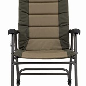 ALPS Mountaineering Outdoor Rocking Chair - Durable Folding Beach and Camp Chair with Comfortable Cushioned Polyester Fabric Over Locking Steel Frame, Clay/Khaki