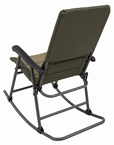 ALPS Mountaineering Outdoor Rocking Chair - Durable Folding Beach and Camp Chair with Comfortable Cushioned Polyester Fabric Over Locking Steel Frame, Clay/Khaki