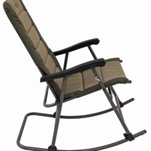 ALPS Mountaineering Outdoor Rocking Chair - Durable Folding Beach and Camp Chair with Comfortable Cushioned Polyester Fabric Over Locking Steel Frame, Clay/Khaki