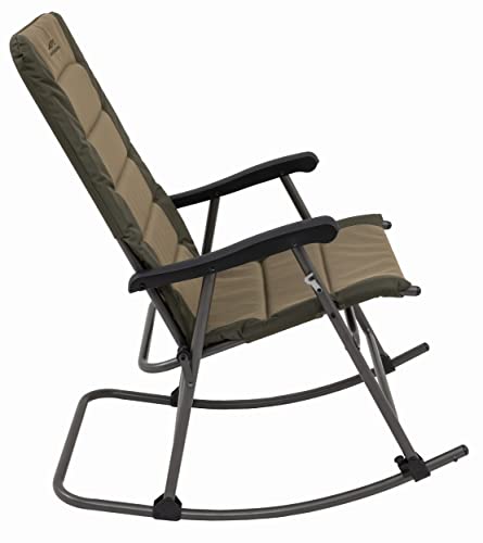 ALPS Mountaineering Outdoor Rocking Chair - Durable Folding Beach and Camp Chair with Comfortable Cushioned Polyester Fabric Over Locking Steel Frame, Clay/Khaki