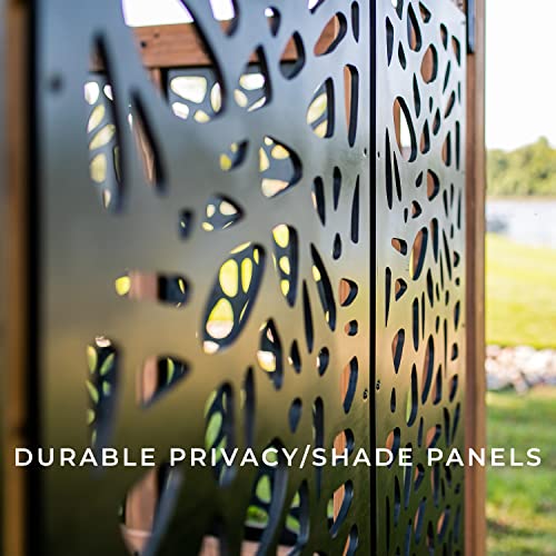 Backyard Discovery Verona Wooden Cabana Pergola with Pebble Privacy Panels