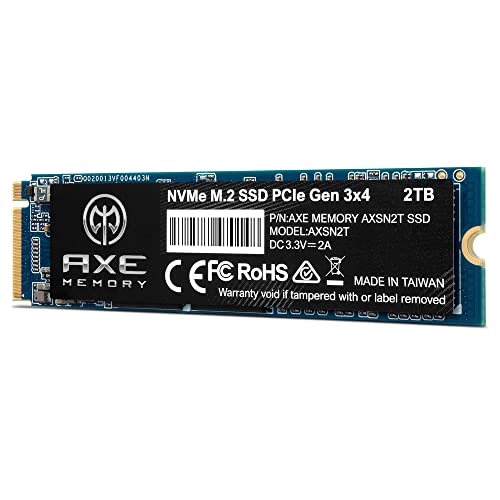 AXE MEMORY 2TB NVMe M.2 2280 PCIe Gen 3x4 Internal SSD Solid State Drive (SSD)