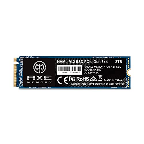 AXE MEMORY 2TB NVMe M.2 2280 PCIe Gen 3x4 Internal SSD Solid State Drive (SSD)