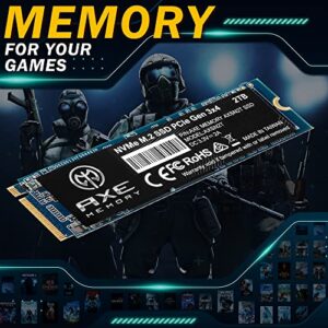 AXE MEMORY 2TB NVMe M.2 2280 PCIe Gen 3x4 Internal SSD Solid State Drive (SSD)