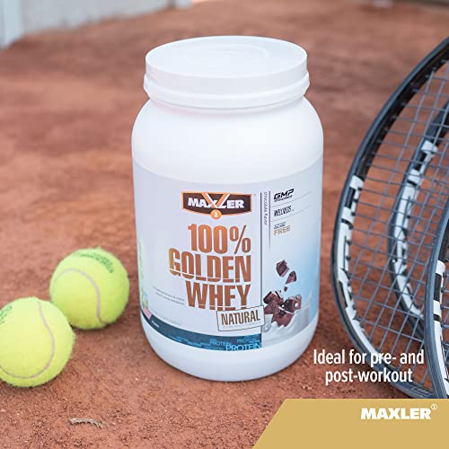 Maxler 100% Golden Whey Protein Powder - Natural Clean Whey Formula for Pre & Post Workout - Low Sugar & Low Carb Protein Powder - GMO, Gluten Free, Naturally Sweetened - Coconut Protein Powder 2 lb