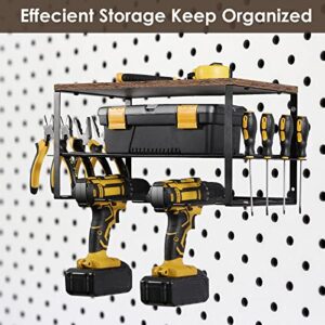 OUSHENG Power Tool Storage Organizer Wall Mount, Heavy Duty Tool Holder Rack for Cordless Drill, Garage Workshop Organization 100lb Weight Limit, Perfect for Father's Day Gifts