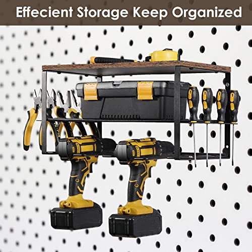 OUSHENG Power Tool Storage Organizer Wall Mount, Heavy Duty Tool Holder Rack for Cordless Drill, Garage Workshop Organization 100lb Weight Limit, Perfect for Father's Day Gifts