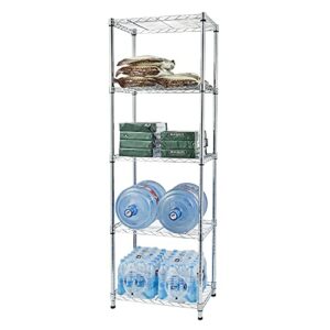 errtt 5-tier chrome shelving unit，shelving units and storage for kitchen and garage，