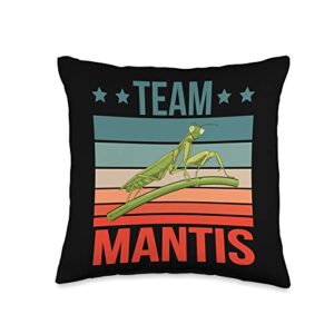 funny mantis gifts & accessoires team quote entomologist insect praying mantis throw pillow, 16x16, multicolor