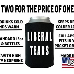 Funny Joke Liberal Tears Collapsible Beer Can Bottle Beverage Cooler Sleeves 2 Pack