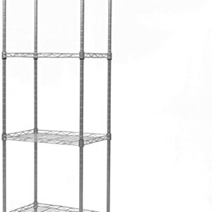 REGILLER 4-Tier Wire Shelving Unit Metal Storage Rack Adjustable Organizer Perfect for Pantry Laundry Bathroom Kitchen Closet Organization (Silver, 16.9L x 12W x 50H)